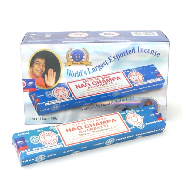 Satya Sai Baba Nag Champa,  export quality. 15 bzw. 40 Gramm.